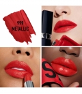 ROUGE DIOR Rouge à lèvres rechargeable couleur couture, 4 finis : satin, mat, métallique et velours