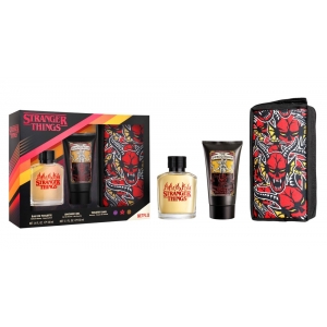 STRANGER THINGS Coffret Eau de toilette vapo 100 ml + gel douche 150 ml + Trousse de toilette 